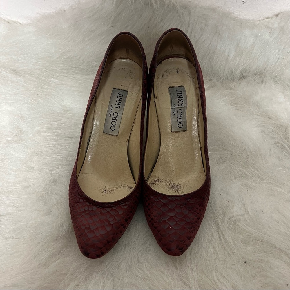 Jimmy Choo Gilbert Suede Pointed Round Toe Heels - Picture 4 of 7